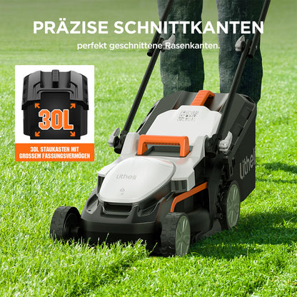 Litheli Akku-Rasenmäher 20V, 33 cm Schnittbreite, 30 l Fangkorb