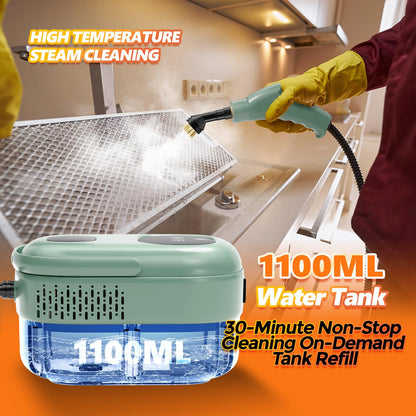 TwoOases Dampfreiniger Handgerät TC-SC-001, 1,1 L Tank, Grün