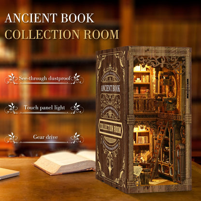 Cuiwos Book Nook Bausatz Klassische Edition mit LED-Beleuchtung