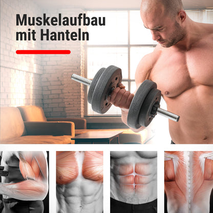 Hop-Sport Kurzhanteln 2er Set 20 kg mit Sternverschlüssen