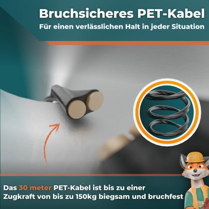 FAIRMO Einziehspirale 30 m, 4 mm PET Zugdraht für Leerrohre