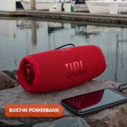 JBL Charge 5 Tragbarer Bluetooth-Lautsprecher, Schwarz, IP67