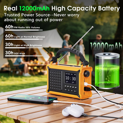Mesqool 1030DAB DAB+/UKW Notfallradio mit Solar, Kurbel & Bluetooth