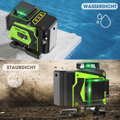 Pdgrid Kreuzlinienlaser MW3-16G, 4x360° grün, selbstnivellierend