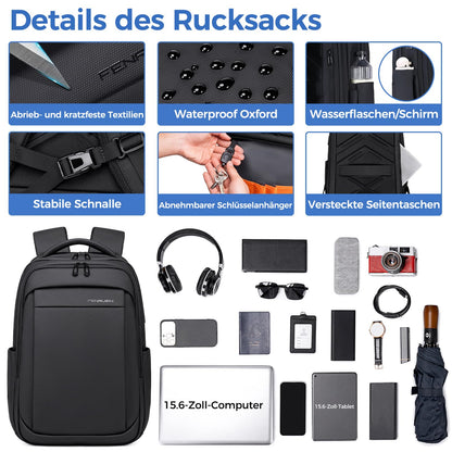 Fenree.geer Laptop Rucksack 15.6 Zoll, erweiterbar, wasserdicht