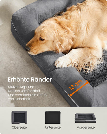 Feandrea Orthopädisches Hundebett PGW068G01V1 Dunkelgrau 112x86 cm