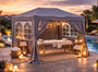 QUICK STAR Faltpavillon 2 x 3 m in Smoky Grau mit vier Seitenwänden und Stahlgestell