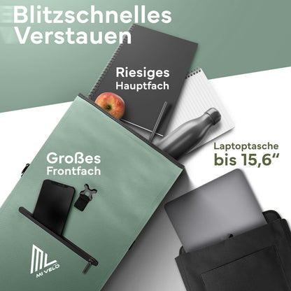 MIVELO Fahrradtasche Gepäckträger 3in1 wasserdicht Mint