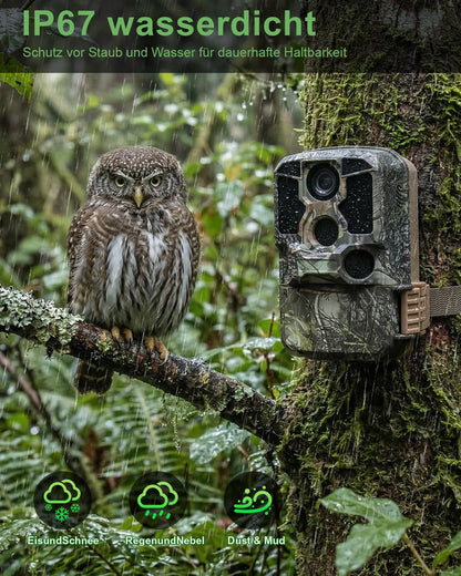 KJK KJK228 Wildkamera 4K 84MP mit WLAN, Nachtsicht und 64GB SD-Karte