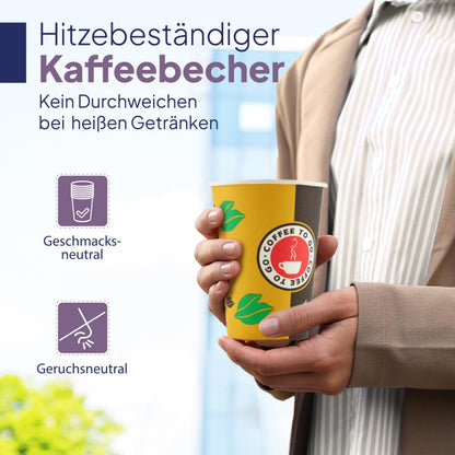 Inoverse Pappbecher 200 ml, Einweg Coffee-to-Go-Becher, 1000 Stück