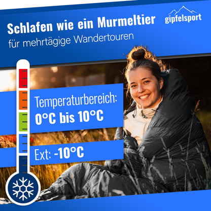Gipfelsport Ultraleicht Mumienschlafsack - 3 Jahreszeiten -10°C
