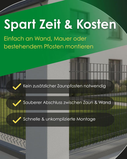 Zaundirekt Wandanschlusswinkel für Doppelstabmatten, 10 Stück