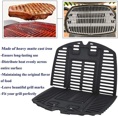 GFTIME Grillrost Gusseisen 7645 für Weber Q200/Q2000 Serie, 2 Stück