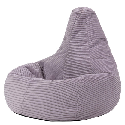 Icon Dalton Sitzsack Kinder – Lila, flauschiger Cord Stoff. Lila, geformter Sitzsack aus flauschigem Cord für bequemes Sitzen und Entspannen.