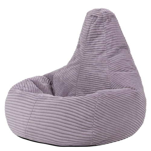 Icon Dalton Sitzsack Kinder – Lila, flauschiger Cord Stoff. Lila, geformter Sitzsack aus flauschigem Cord für bequemes Sitzen und Entspannen.