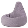 Icon Dalton Sitzsack Kinder – Lila, flauschiger Cord Stoff. Lila, geformter Sitzsack aus flauschigem Cord für bequemes Sitzen und Entspannen.