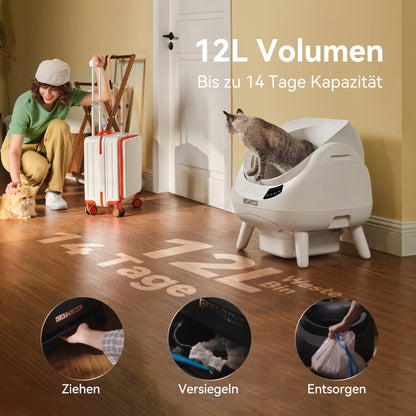 CATLINK C08 Selbstreinigende Katzentoilette XXL mit WLAN, Grau