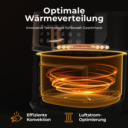 Balter Heissluftfritteuse 5,5 L Airfryer XXL mit Sichtfenster