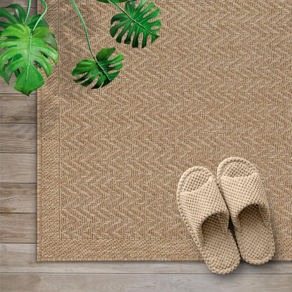 the carpet Kansas Outdoor Teppich Jute-Look Nature 140 x 200 cm