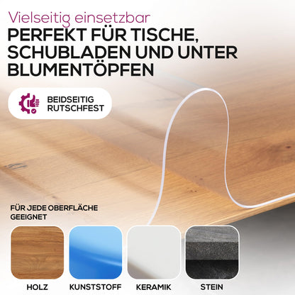 BEAUTEX Tischschutzfolie transparent 2 mm mit Schrägkante 90x150 cm