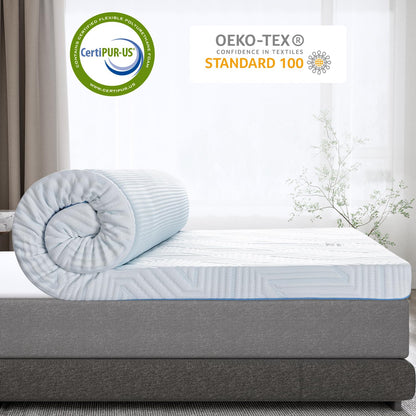 BedStory Gel-Memory-Foam Topper 180x200 cm, H3 & H4, 10 cm hoch