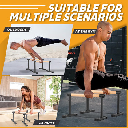 Premium Parallettes Holz gross – Calisthenics Liegestützgriffe