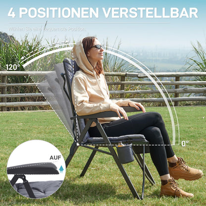 EVER ADVANCED Faltbarer Rückenverstellbarer Campingstuhl - Gepolstert
