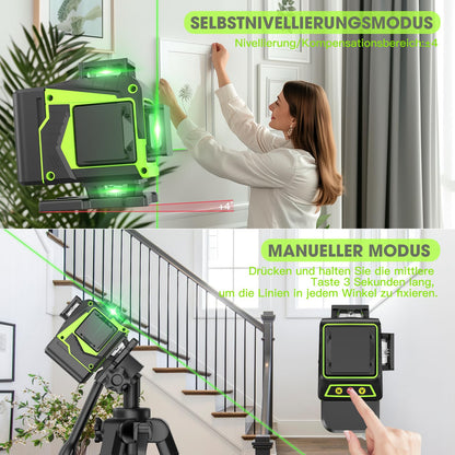 Pdgrid Kreuzlinienlaser MW3-16G, 4x360° grün, selbstnivellierend