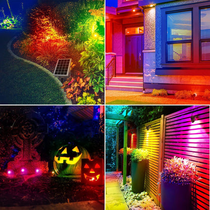 MEIKEE Solarstrahler für Aussen, RGB mit Fernbedienung, 6 Stück