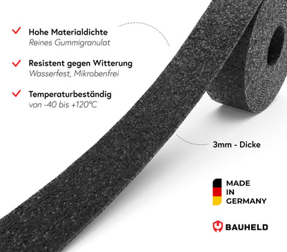 BAUHELD Terrassenpads 20 m Rolle Gummigranulat Bautenschutzmatte