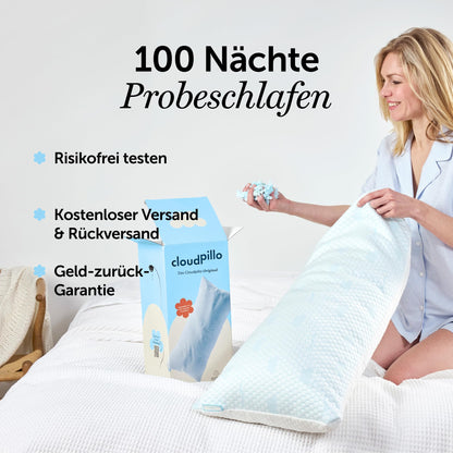 Cloudpillo Memory Foam Kissen 2er-Set, höhenverstellbar, 40x80 cm