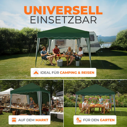 Kronenburg Faltpavillon 3x3m Wasserdicht Grün - 4 Seitenteile