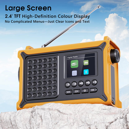 Mesqool 1030DAB DAB+/UKW Notfallradio mit Solar, Kurbel & Bluetooth
