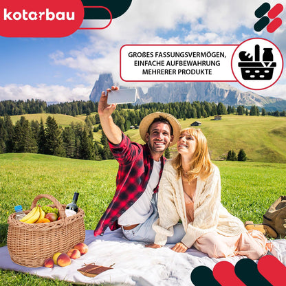 KOTARBAU Henkelkorb aus Weidengeflecht – Einkaufskorb natur