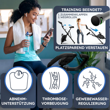 HELDENWERK Heimtrainer klappbar FlexiFoam Ergometer 150kg