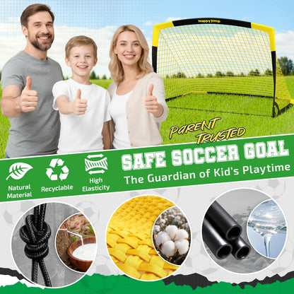 Happy Jump Pop-Up Fussballtor 213 x 152 cm, faltbar, schwarz-gelb