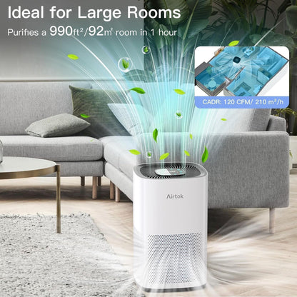 AIRTOK AP1001 Luftreiniger – H13 HEPA Filter für 92m²