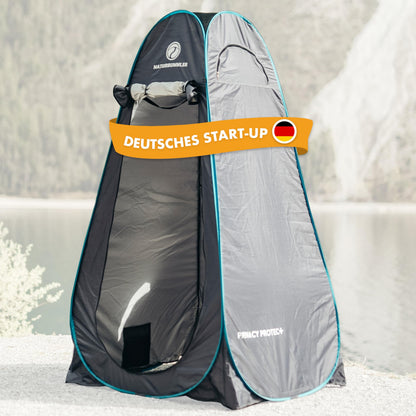 NATURBUMMLER Duschzelt Pop-Up Privacy Protec+ wasserdicht 1,9 m – blickdichtes Sichtschutzzelt für Camping