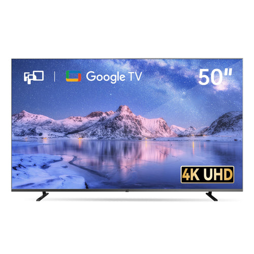 FPD CG50-C1 50 Zoll 4K Smart TV Google TV Fernseher (Modell 2025): schlankes, schwarzes 4K-Display mit Google TV.