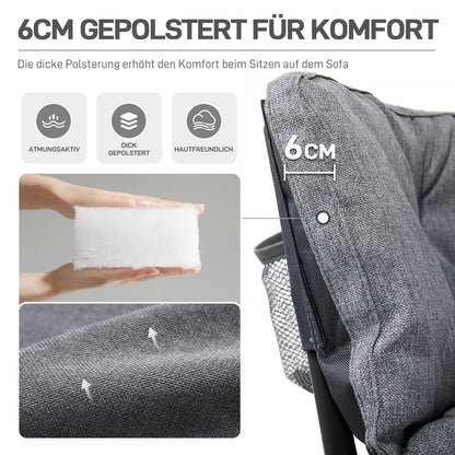 EVER ADVANCED Faltbares Campingsofa 2-Sitzer XXL - Grau