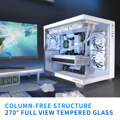 MUSETEX Y6 Gaming ATX Mid Tower PC Gehäuse - Reinweiss