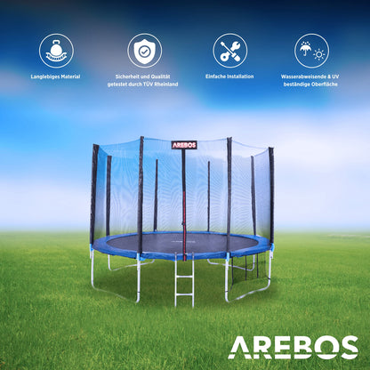 Arebos Randabdeckung und Sicherheitsnetz für Trampolin 305 cm