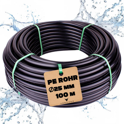 Verdone PE Rohr 25mm 100m PN6 Bewässerungsrohr für Gartenbewässerung
