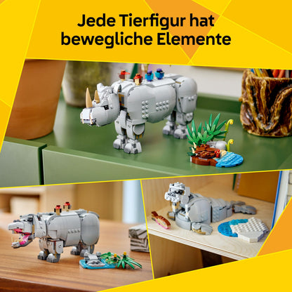 LEGO Creator 3in1 Wilde Tiere: Prächtiges Nashorn mit Vögeln 31171