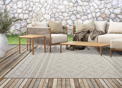 the carpet Calgary Outdoor Teppich Flachgewebe Beige 140 x 200 cm