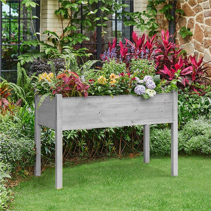 Yaheetech Hochbeet Pflanzkasten aus Holz, grau, 120,5 × 59 × 76 cm