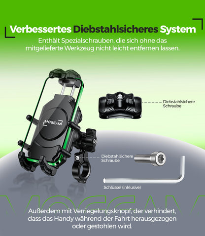 MOGGAM Trail Lock Motorrad-Handyhalterung mit Antivibration