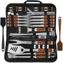 Grilliance Grillbesteck Set 38-teilig, Edelstahl, mit Grillkoffer – Werkzeugset im braunen Tragekoffer zum Grillieren