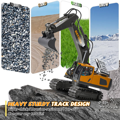 maysida RC Bagger mit Metallschaufel, Licht und Sound, 2,4 GHz