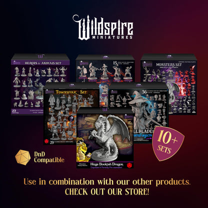 Wildspire Classic Creatures Miniaturen-Set, 120 D&D Figuren, 28 mm